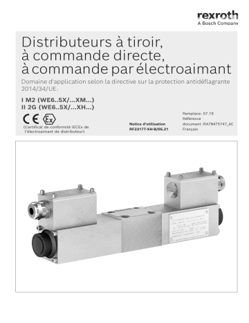 Bosch Rexroth RF23177-XH-B Distributeurs à tiroir Manuel utilisateur | Fixfr