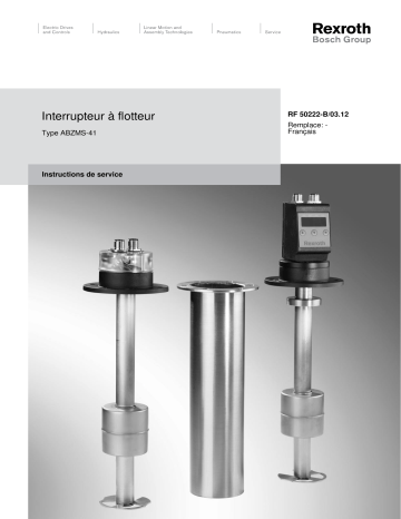 Bosch Rexroth RF50222-B Interrupteur à flotteur Manuel utilisateur | Fixfr