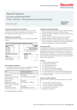 Bosch Rexroth R911371185 Sytronix Groupe motopompe MPA01 PGH5 Manuel utilisateur