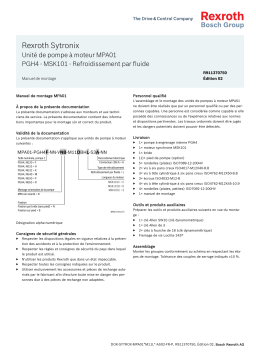 Bosch Rexroth R911370750 Sytronix Unité de pompe à moteur MPA01 PGH4 Manuel utilisateur