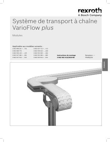Bosch Rexroth 3842562413 Système de transport à chaîne VarioFlow plus Modules Manuel utilisateur | Fixfr