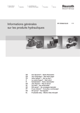 Bosch Rexroth RF07008 Informations générales sur les produits hydrauliques Manuel utilisateur