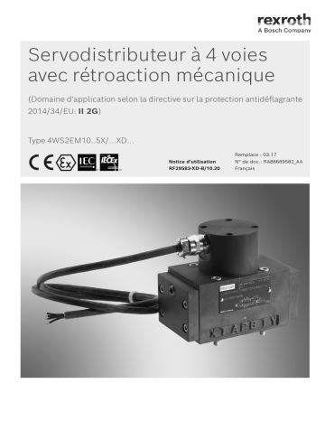Bosch Rexroth RF29583-XD-B Servodistributeur à 4 voies avec rétroaction mécanique Manuel utilisateur | Fixfr