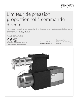 Bosch Rexroth RF29162-XE-B Limiteur de pression proportionnel à commande directe Manuel utilisateur