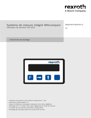 Bosch Rexroth R320103179 IMScompact Indicateur de position (24 VDC) Manuel utilisateur | Fixfr