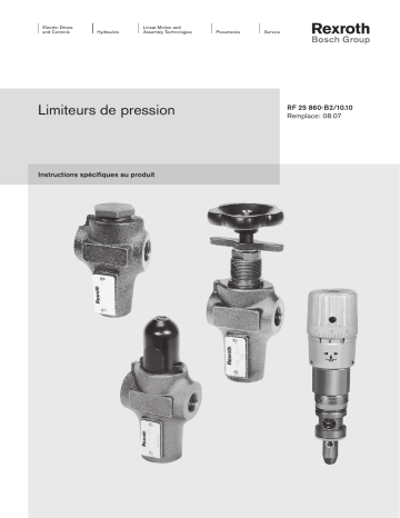Bosch Rexroth RF25860-B2 Limiteurs de pression Manuel utilisateur | Fixfr