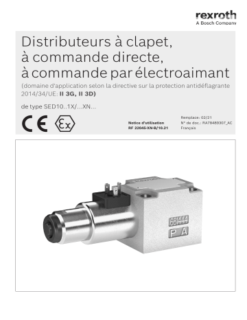 Bosch Rexroth RF22045-XN-B Distributeurs à clapet Manuel utilisateur | Fixfr