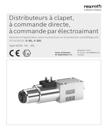 Bosch Rexroth RF22049-XN-B Distributeurs à clapet Manuel utilisateur | Fixfr