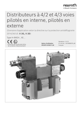 Bosch Rexroth RF24751-XE-B Distributeurs à 4/2 et 4/3 voies pilotés en interne Manuel utilisateur