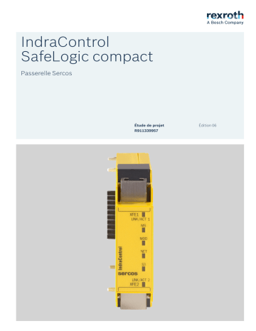 Bosch Rexroth R911339957 IndraControl SafeLogic compact Passerelles Sercos Manuel utilisateur | Fixfr