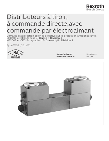 Bosch Rexroth RF23178-VP1-B Distributeurs à tiroir Manuel utilisateur | Fixfr