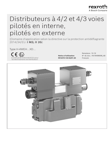 Bosch Rexroth RF24751-XD-B Distributeurs à 4/2 et à 4/3 voies Manuel utilisateur | Fixfr