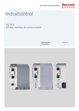 Bosch Rexroth R911343111 IndraControl VAU 01.1 ASI avec interface de communication Manuel utilisateur