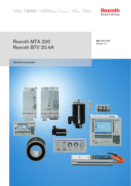 Bosch Rexroth R911311137 MTA 200 BTV 20.4A Manuel utilisateur