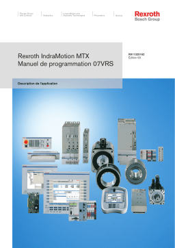 Bosch Rexroth R911325162 IndraMotion MTX Manuel utilisateur