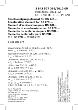 Bosch Rexroth 3842527369 Acceleration element Manuel utilisateur