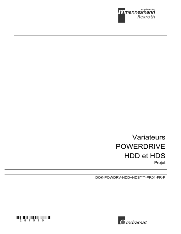 Bosch Rexroth R911287510 Variateurs POWERDRIVE HDD et HDS Manuel utilisateur | Fixfr