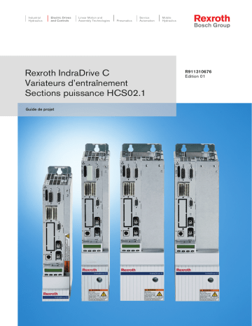 Bosch Rexroth R911310676 IndraDrive C Variateurs d'entraînement Sections puissance HCS02.1 Manuel utilisateur | Fixfr