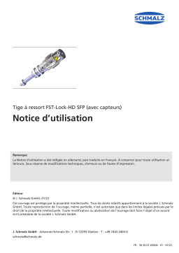 Schmalz  FST-LOCK-HD G1/4-AG 100 NC VG SFP Lockable spring plunger clamping and height compensation, Heavy-Duty  Mode d'emploi