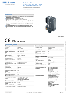 Baumer OT500.SL-GDGQJ.72F SmartReflect Light barrier Fiche technique