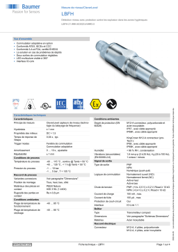 Baumer LBFH Level measurement Fiche technique