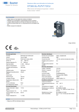 Baumer OT300.GL-PLPVT.72CU Diffuse sensor Fiche technique