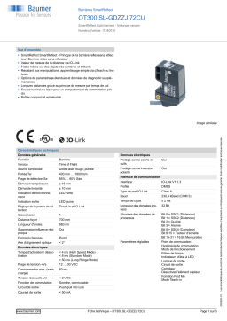 Baumer OT300.SL-GDZZJ.72CU SmartReflect Light barrier Fiche technique