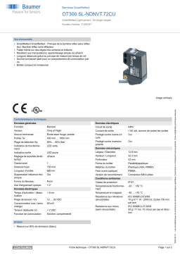 Baumer OT300.SL-NDNVT.72CU SmartReflect Light barrier Fiche technique