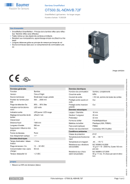 Baumer OT500.SL-NDNVB.72F SmartReflect Light barrier Fiche technique