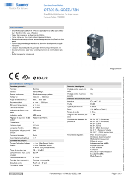 Baumer OT300.SL-GDZZJ.72N SmartReflect Light barrier Fiche technique