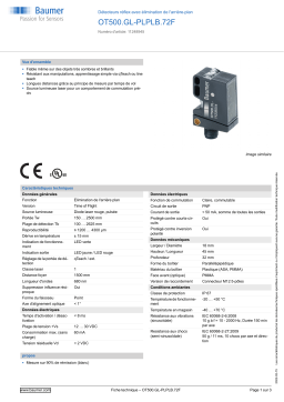 Baumer OT500.GL-PLPLB.72F Diffuse sensor Fiche technique