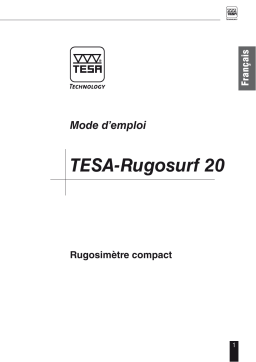 Tesa Technology Rugosurf 20 Manuel utilisateur