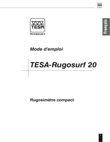 Tesa Technology Rugosurf 20 Manuel utilisateur | Fixfr