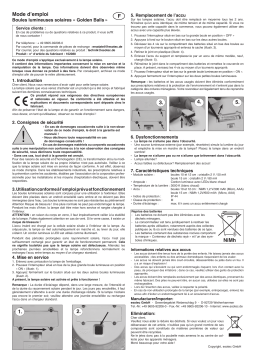 esotec 102088 Solar Leuchtkugel 3er Set Golden Balls in warmweiß Mode d'emploi