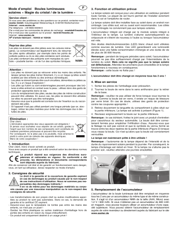 102436 | esotec 102434 Solarkugel-Set Kristallzauber Mode d'emploi | Fixfr