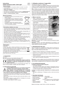 esotec 102189 Solar Lichterkette im Retro-Look Mode d'emploi