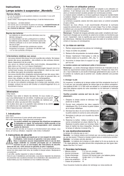 esotec 102366 Kupferfarbene Solar Hängeleuchte Mondello Mode d'emploi