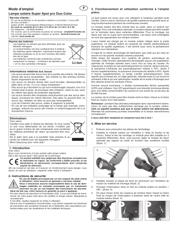 esotec 102546 Solar Bodenstrahler Superspot Duo color Mode d'emploi | Fixfr