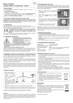 esotec 102239 Formschöne Solar Hängeleuchte Kairo Mode d'emploi