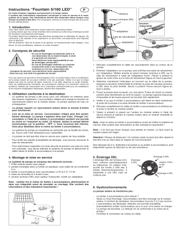 esotec 101920 Solar Teichpumpenset 5/160 LED Professional Mode d'emploi | Fixfr