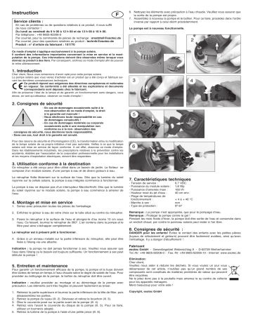 esotec 101770 Schwimmende Teichpumpe Seerose Mode d'emploi | Fixfr