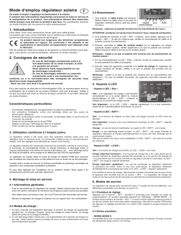 esotec 120005 Solar Inselsystem 20Wp Mode d'emploi | Fixfr