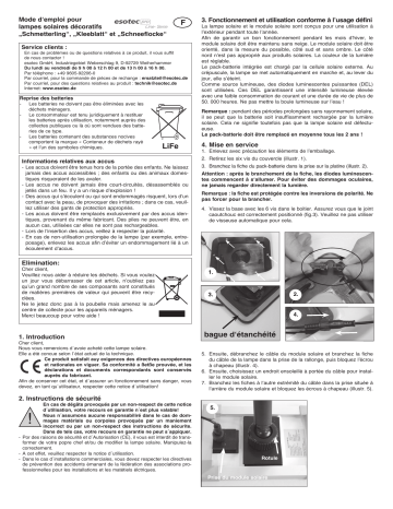 esotec 106016 Solar Lichtobjekt Kleeblatt Mode d'emploi | Fixfr