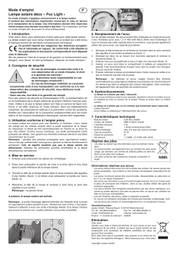 esotec 102608 Solarleuchte Puc Light Mode d'emploi