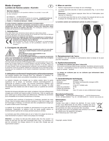 102489 | esotec 102488 Korinth - solarbetriebene Gartenfackel Mode d'emploi | Fixfr