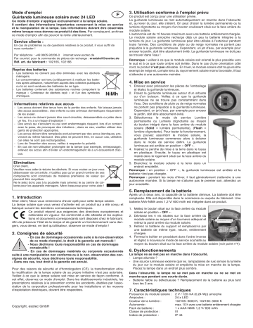 esotec 102165 Solar Premium Lichterkette Mode d'emploi | Fixfr