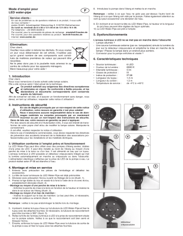 esotec 101795 LED Water Pipe Mode d'emploi | Fixfr