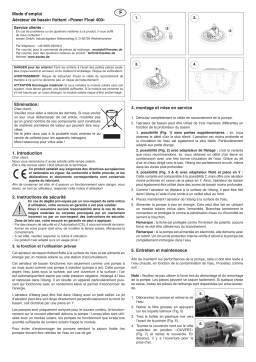 esotec 101854 Einzelpumpe Teichbelüfter Power Float 400 Mode d'emploi