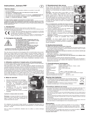 esotec 102096 Solar Standleuchte Asinara Mode d'emploi | Fixfr