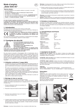 esotec 101880 Solar Teichbelüfter Duo Air Mode d'emploi